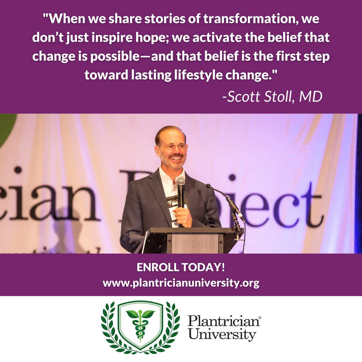 Plantrician's tweet image. Take a look at the latest course in Plantrician University: The Regenerative Potential of a Whole Food, Plant-Based Plate, featuring Dr. Scott Stoll! plantricianuniversity.org 

#medicalstudent #medicaleducation #wfpb #wholefoodplantbased #newcourse #plantricianuniversity
