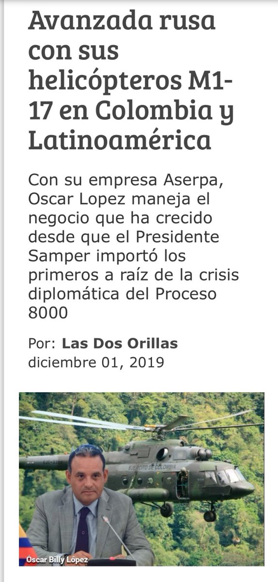 SARGENTOCHALA's tweet photo. La siguiente denuncia, la cual a continuación hago pública, me fue enviada por un personal activo del @COL_EJERCITO, a quien por razones de seguridad debo proteger su identidad. Me pidieron informar al señor presidente @petrogustavo, al ministro de la defensa @Ivan_Velasquez_, así como a las diferentes entidades de control @PGN_COL, @FiscaliaCol, @CGR_Colombia. Lo que al parecer, se trataría de todo un entramado de corrupción que involucraría tanto a militares activos, en retiro y a varios funcionarios, incluyendo personal del ministerio de la defensa, @mindefensa quienes presuntamente estarían detrás de un importante contrato al interior de la aviación del ejército, relacionado con el mantenimiento de los helicópteros MI-17. Aquí salen a relucir algunos nombres como el de los generales:

General (R) Alberto Mejía Ferrero.

Mayor General (R) Javier Rey Navas.

Brigadier General (R) Ruddy Arias.

Al igual que el nombre de un senador de la república y de otros oficiales de grado coronel, también se hace mención de dos funcionarias del ministerio de la defensa. Detrás del millonario contrato por un valor de 52 millones de dólares estaría operando toda una red, con un solo interés: el de llenar sus bolsillos a como dé lugar.