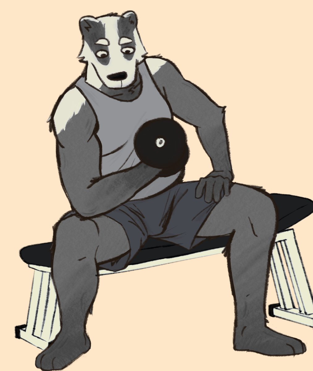 this guy loves his dumbbells