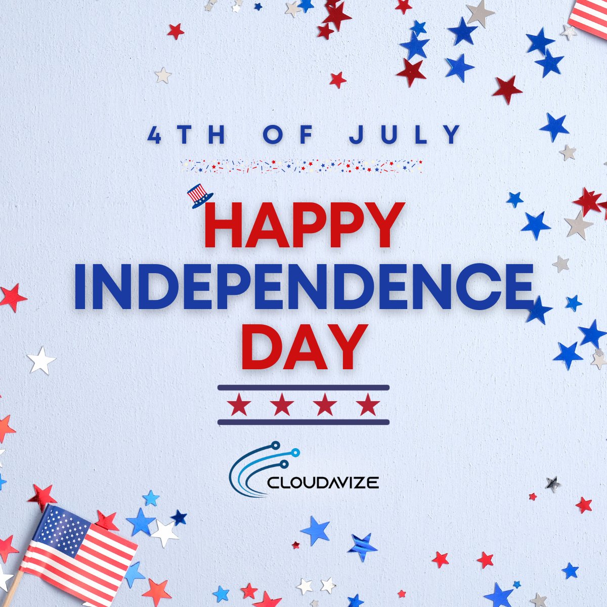 cloudavize's tweet image. Happy 4th of July! Let’s come together to honor our independence and the spirit of America. 🗽✨ #IndependenceDay #4thOfJuly