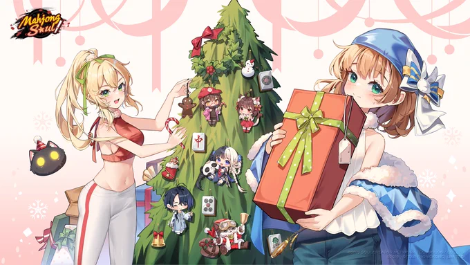 I'm so grateful to have an opportunity to be in charge as an Artist for Mahjong Soul's Christmas Celebration Illustration  #Yostar #MahjongSoul 
