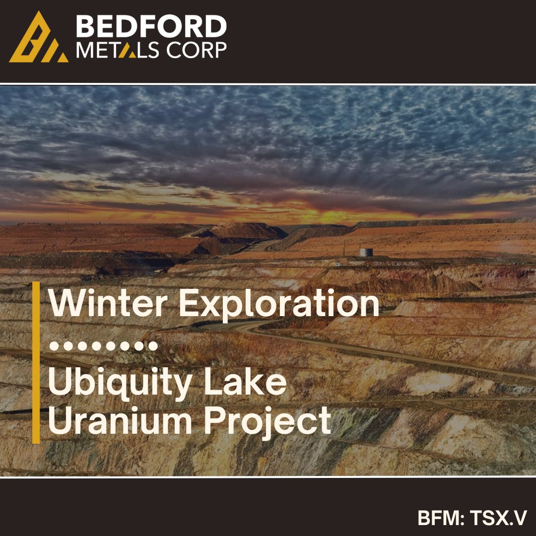 Our Ubiquity Lake project is located on the southern lip of the Athabasca Basin, which is home to the world’s largest &amp; highest-grade uranium mines. 

In Nov, we announced our plans for the Winter 24/25 field program. Read here: bedfordmetals.com/bedford-metals…

#mining #uranium