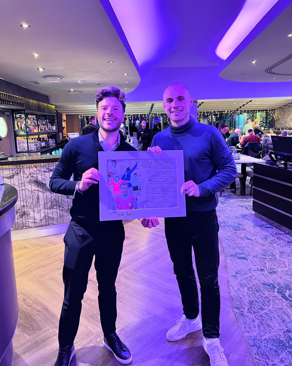 *RAFFLE* 

I recently bumped into <a href="/jordannorth1/">Jordan North</a> during a meal in town and he very kindly signed a copy of ‘From Turin to Turf Moor’. 

We are raffling this framed copy off with all proceeds going to a charity which is close to Jordan’s heart. [1/2]