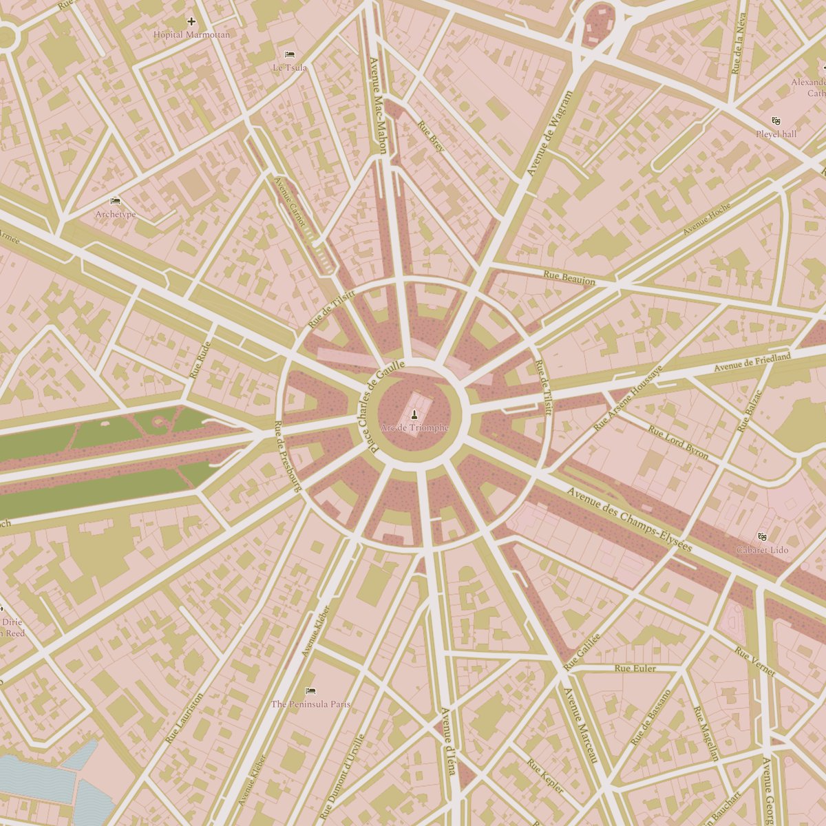 pheebely's tweet image. I know Christmas is over (😔), but I'm still obsessed with this #mapbox style I recently updated that's green/pink + vintage themed. #maps