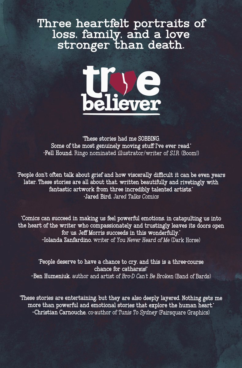 I JUST RELEASED MY FIRST COMIC COLLECTION TO THE WORLD!   

All Kickstarter backers can now read the digital edition of True Believer!   

I'd love to hear your thoughts, so please share your reactions! It would mean a lot to me and the team.