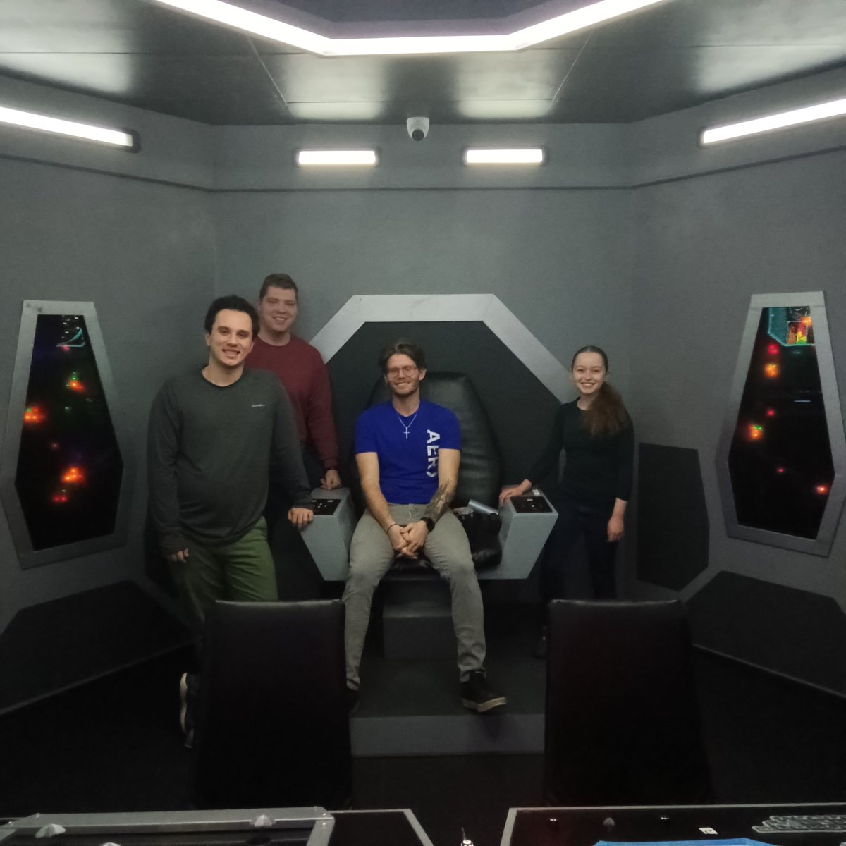 CrypticYEG's tweet photo. The intrepid crew of the Starship Minerva! Mission saved! 🚀🪐 #yegescape #spaceescape #dungeonofdespair https://t.co/lzB9PGRq8z