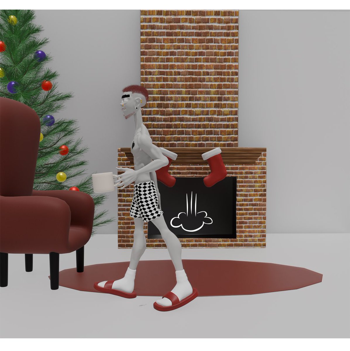 Akno471's tweet photo. Caught em’ slipping 

#blender #blender 3D ##Christmas https://t.co/pqeJTyuZCt