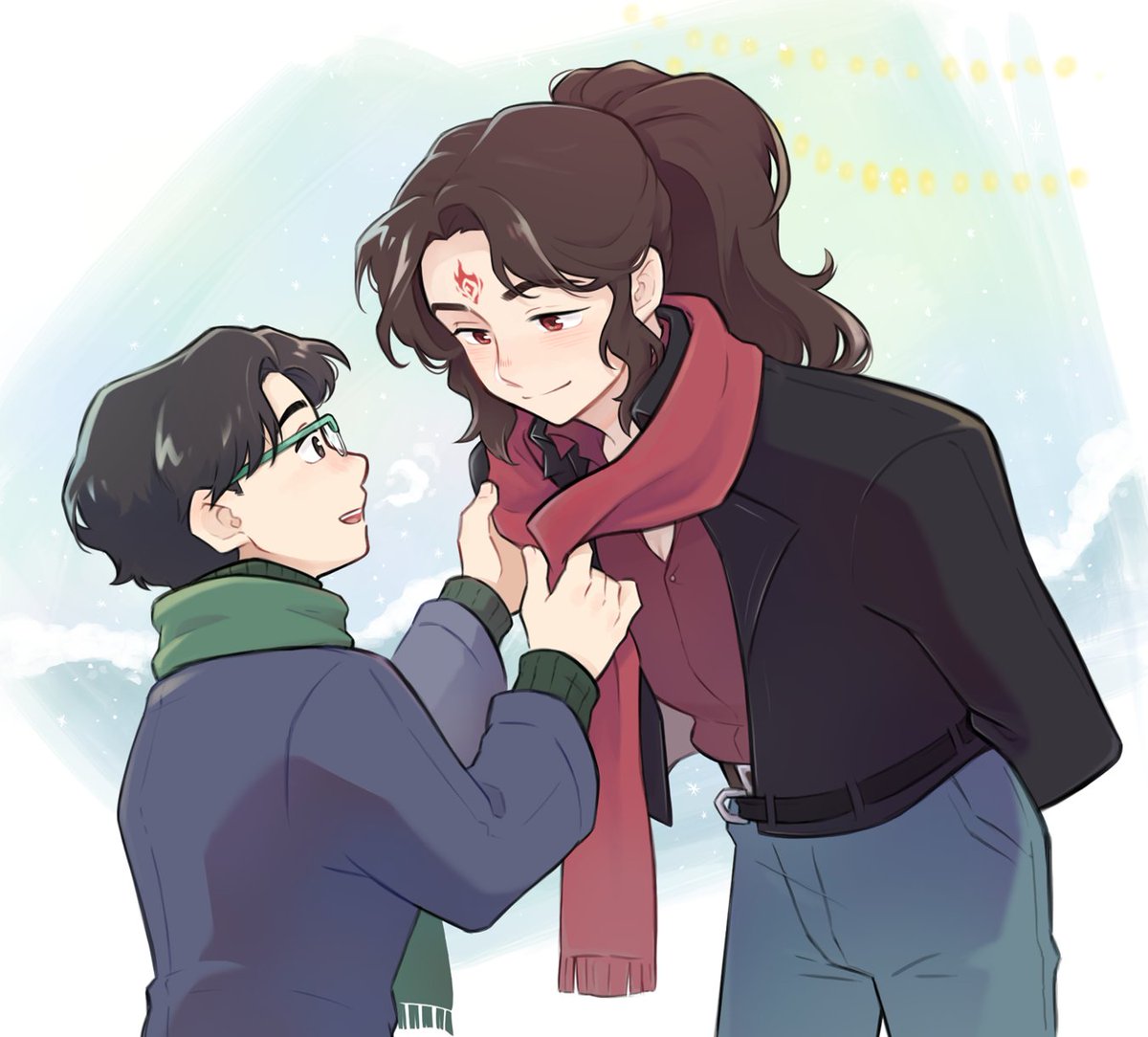 lycheelaicha's tweet photo. just a lil wintery bingyuan for the holidays 🧣
#svsss #bingyuan https://t.co/Pq81Q0o8Ck