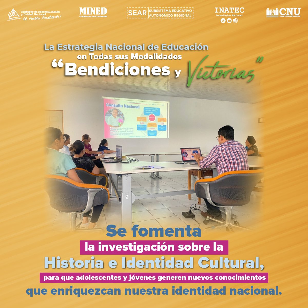 La Estrategia Nacional de Educación fortalece la investigación en Historia e Identidad Cultural, incentivando a adolescentes y jóvenes a generar conocimientos que enriquezcan nuestra identidad nacional y el orgullo patrio.