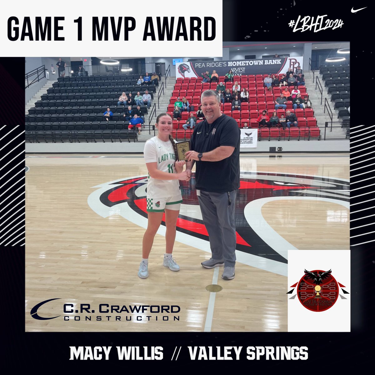 Game 1 <a href="/CrCrawford/">Cassaundra Crawford</a> MVP Award!

#LBHI 2024