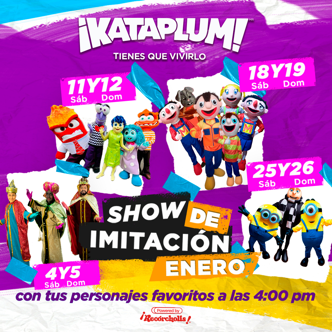 ¡𝗜𝗻𝗶𝗰𝗶𝗮 𝗲𝗹 𝗮𝗻̃𝗼 𝗰𝗼𝗻 𝗺𝘂𝗰𝗵𝗮 𝗱𝗶𝘃𝗲𝗿𝘀𝗶𝗼́𝗻 𝗲𝗻 ¡𝗞𝗮𝘁𝗮𝗽𝗹𝘂𝗺!🎉🎢
Ven a disfrutar de estos increíbles shows y vive momentos mágicos ✨
¡Te esperamos con mucha emoción! 🎠🙌