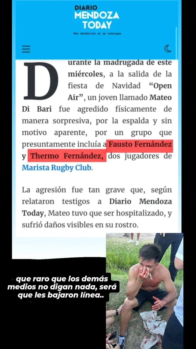 juanbajuk's tweet photo. De nuevo agreden en grupo a un chico a la salida de una fiesta en navidad.. parece qie no aprendieron nada de Baez Sosa.. @MATIPASCUALETTI https://t.co/3O1CaBiqEy