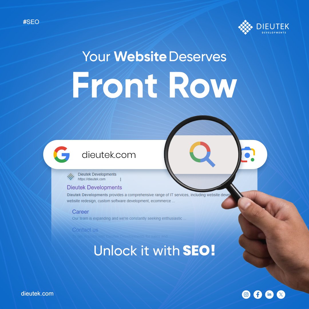 Dieutek_Dev's tweet photo. Front row isn’t a dream—it’s a strategy.  Take your website there with SEO.

.
.

#dieutekdevelopments #SEO #softwaredevelopmentcompany
#websitedevelopment #kochi https://t.co/Azeh9G999m