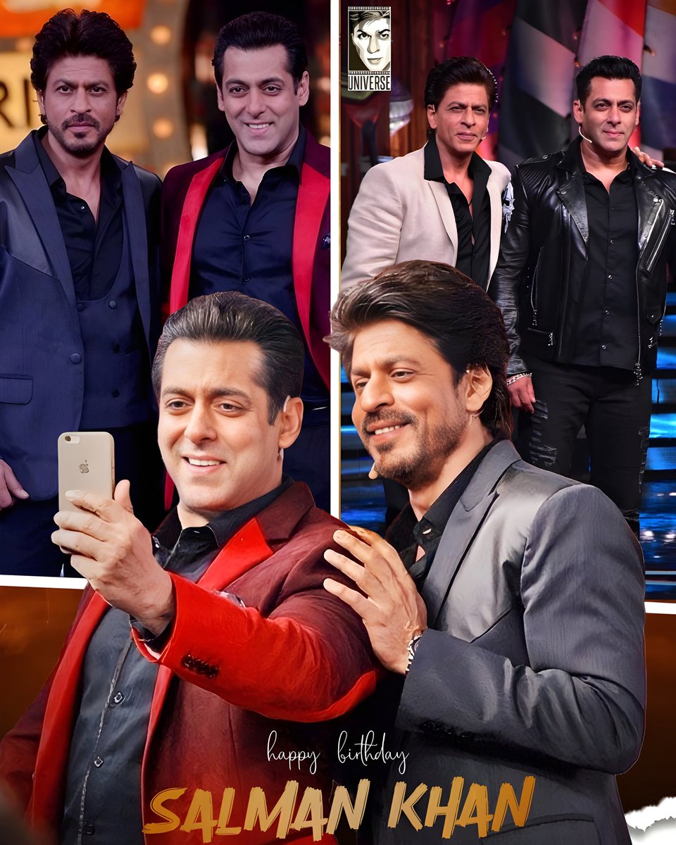 Two legends, one bond! Wishing the Bhaijaan of Bollywood, Salman Khan, a very happy birthday! Here's to more moments of laughter, friendship, and epic collaborations with SRK. ❤️✨

<a href="/iamsrk/">Shah Rukh Khan</a> <a href="/BeingSalmanKhan/">Salman Khan</a> 
#SRK #ShahRukhKhan
#SalmanKhan #Bhaijaan
#HappyBirthdaySalmanKhan