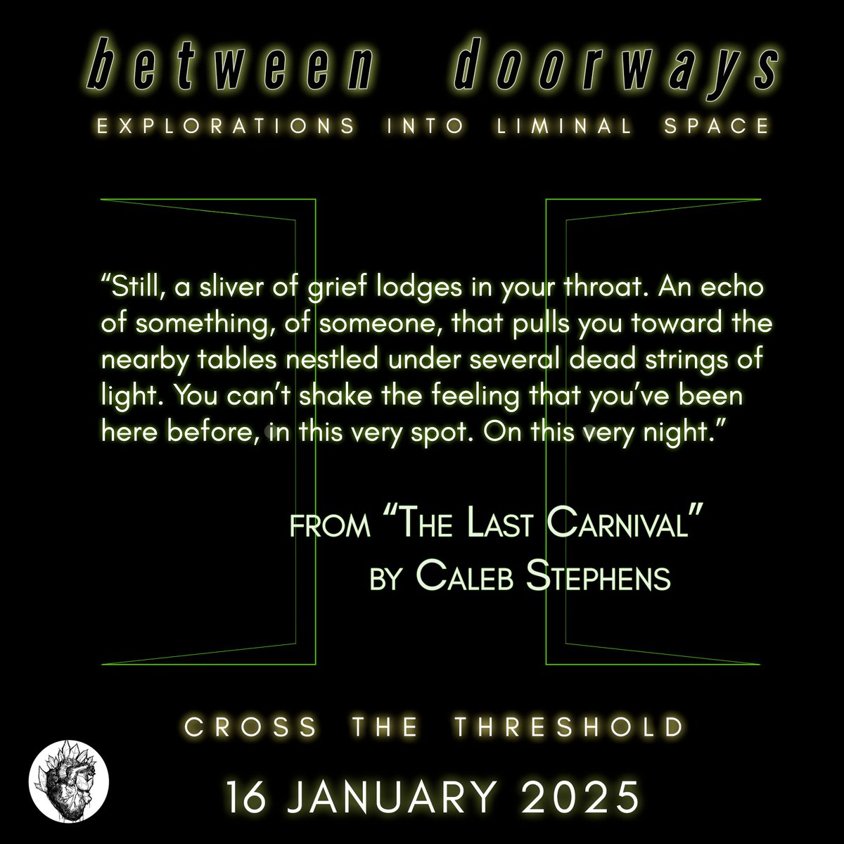 Salt Heart Press (@saltheartpress) on Twitter photo Christmas is over. It's time to embrace the liminal.
Jan 16th.
Peep <a href="/cstephensauthor/">Caleb Stephens</a> 's excerpt below.
books2read.com/u/bwkEl0 Christmas is over. It's time to embrace the liminal.
Jan 16th.
Peep <a href="/cstephensauthor/">Caleb Stephens</a> 's excerpt below.
books2read.com/u/bwkEl0