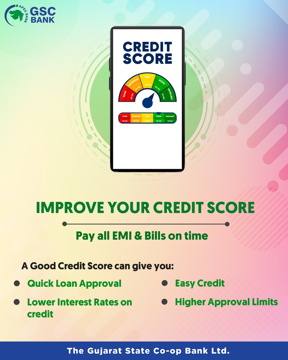 GSCBank's tweet photo. ENSURE TIMELY REPAYMENT OF LOANS FOR A GOOD CREDIT SCORE.
#GSCB #banking #loanservices #CreditScore #timelyrepayment #EMI #OnTimeEveryTime #EasyInstallments #loans #loanapproval #finance #money #banking #bank #financialfreedom #creditunions #india #payments https://t.co/WXiTe0VAzw
