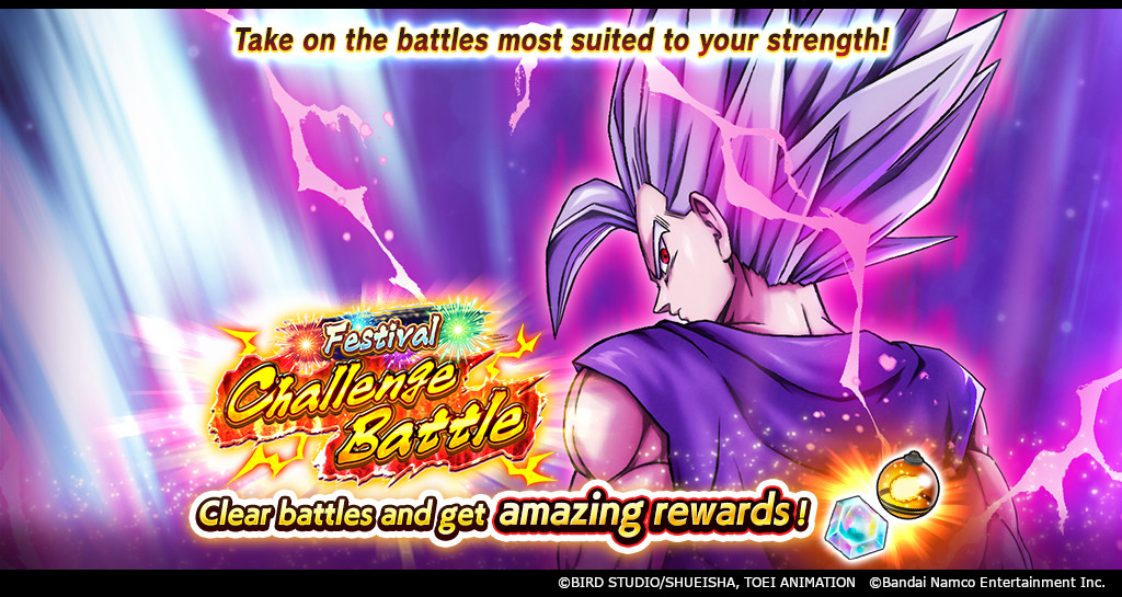 DB_Legends's tweet photo. ["Festival Challenge Battle" On Now!]
Take on the stage that matches your strength every day and get amazing rewards! Get Challenge Medals by clearing the stage and exchange them for CCs! Get an LL Guaranteed Summon Ticket by completing the Missions!

#LegendsFestival #DBLegends https://t.co/Rsba5QgL7q