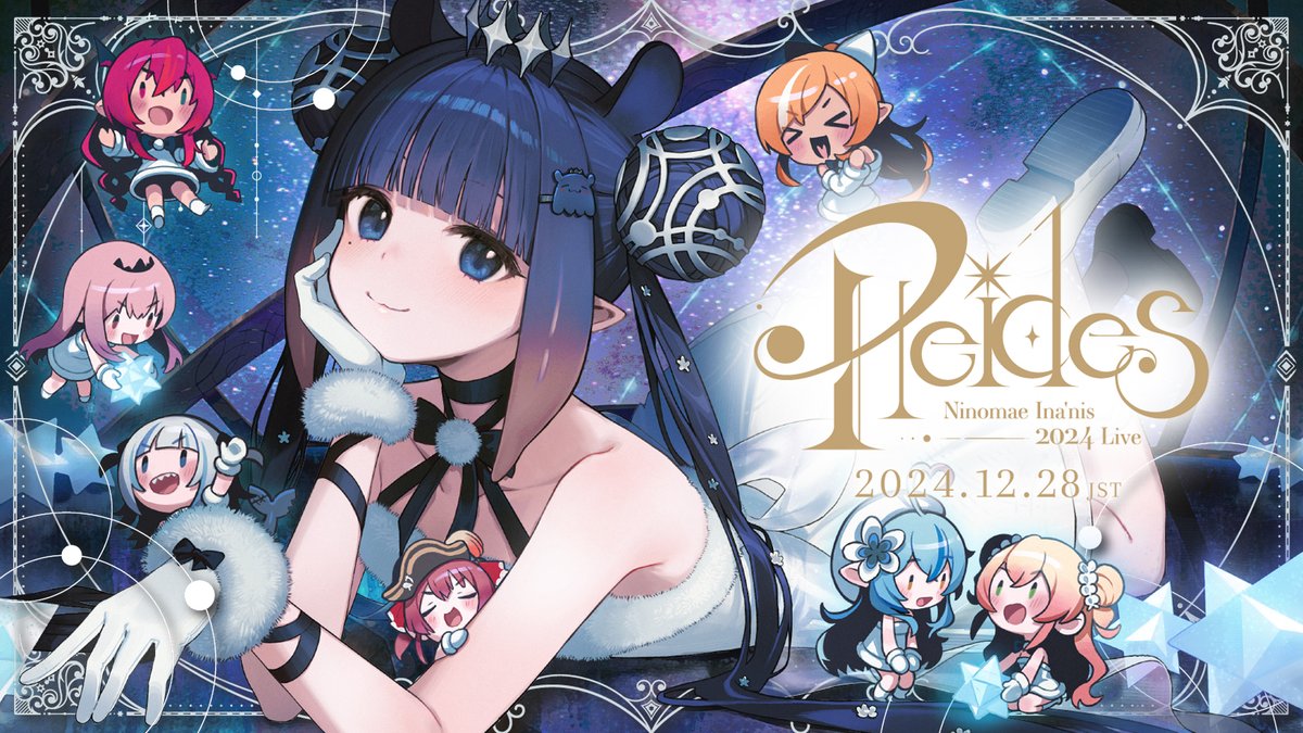 ninomaeinanis's tweet photo. 🌟 Pleides - Ninomae Ina'nis 2024 3D Live🌟
🐙12/27 19:00PT || 12/28 12:00JST🐙

It's happening!! 
After all the ups and downs I'm really happy I can show you everything I've been working hard on!!
I hope you'll join me for the occasion!! See you there!! 💜

▶️https://t.co/bVIc4OWoLb

#Pleides3D #TAKOTIME