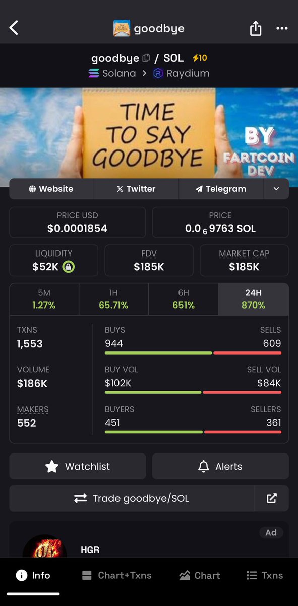 MrN0tPerfect's tweet photo. I never thought this day would come. The dev behind Fartcoin is leaving us. My heart is heavy, but to honor him for all my journey in memes, I’m selling 75% of all my Memes for $goodbye. Fartcoin gave me hope, laughs, and memories I’ll never forget. Thanks for everything. https://t.co/LnkfcuQVIo