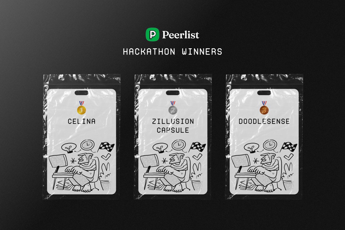 Peerlist's tweet photo. 🥁 Drumroll please... we have our winners for Peerlist Hackathon 2024!

🥇 Celina: AI-powered sales agent that transforms how engineers connect with customers. By @sshiwangi770  and @piyushhhxyz  — 
🔗 https://t.co/U8QEu1qfon

🥈 Zillusion Capsule: All your conversations inside a magical capsule. It helps record your conversations and capture meaningful deep insights for future. By @v_p5h, @pranjal_mishraa, and Ananya Mehra — 
🔗 https://t.co/NPOsm8kM7a

🥉 DoodleSense: From Scribbles to Solutions, Instantly.
By Arpit Jain, Satyam Thakur, and Savitri Iyer — 
🔗 https://t.co/92SQmgp5Me

Congratulations to the winners and thank you everyone for participating. You folks made it extremely hard to judge. Judges were sweating 😅!