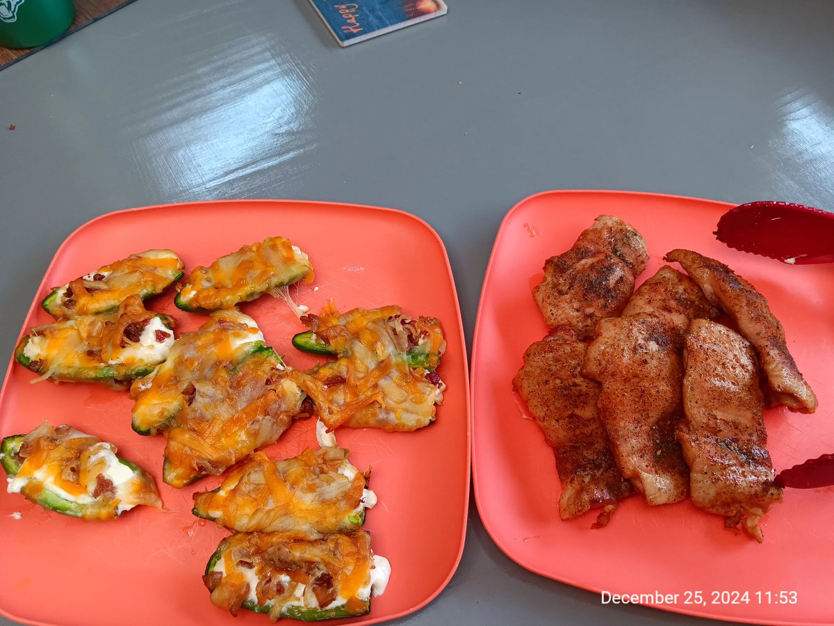 Everyone has to have a hobby, or at least Sarah says I need a hobby. My new hobby is working on improving my cooking game. 

This week I've smoked chicken thighs and stuffed jalapenos, made a wicked chorizo &amp; potato soup (with some leftover Christmas ham), and tonight 2 chickens.