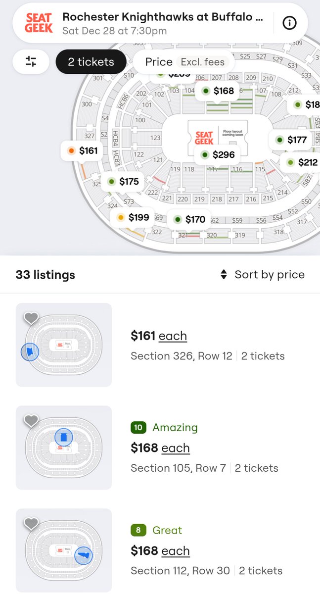 mikemikemac's tweet image. Cheapest pair of tickets available this weekend, Sabres vs Bandits