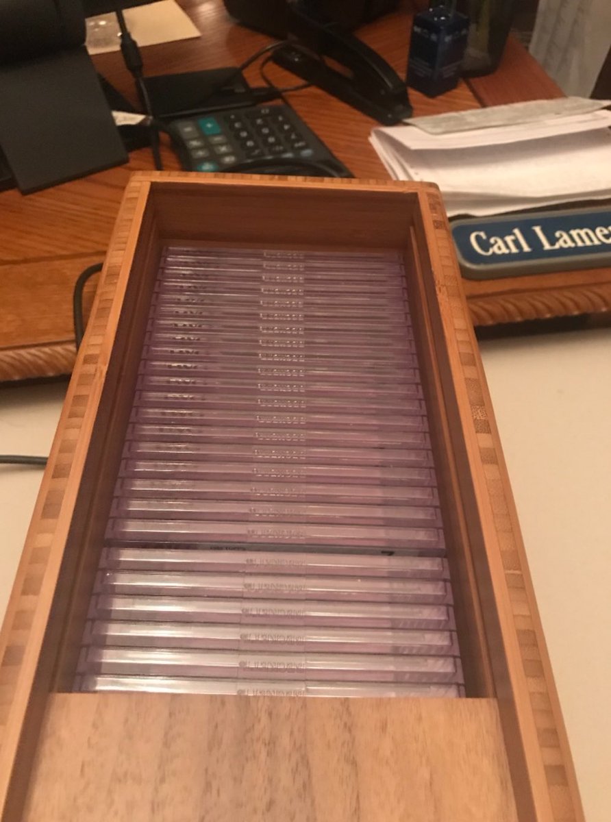 clamendo's tweet photo. @natsturner I had the same problem. I had my son make some custom ones for the Tall Boys/Jumbo cards. He builds cabinets. Made out of bamboo w/ walnut top. Indestructible! I approached both PSA and SGC about giving one with their logo to collector club members to store their prized sets. https://t.co/DG88J03vWK