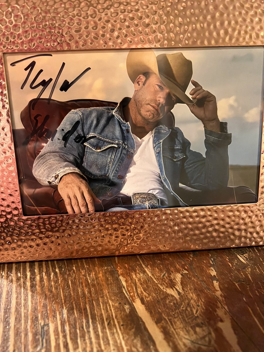 I had a wonderful Christmas with my family once again, but this year I given an autographed photo of Taylor Sheridan. It now is on my nightstand next to my bed.
Is it wrong?