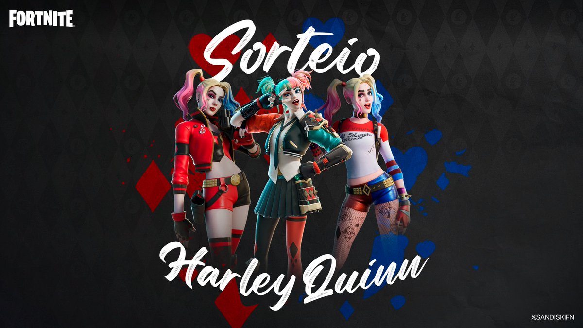 sandiskifn's tweet photo. ♦️ SORTEIO HARLEY QUINN! #Fortnite 
 
· Siga @sandiskifn
· Rt + like no post
· Marque 2 amigos

🎁 Traje Arlequina (uma das 3) OU 1.500 V-Bucks
⏳ Resultado 29 de Dezembro, Domingo.
🍀 Boa sorte! https://t.co/apW4ROnaT7
