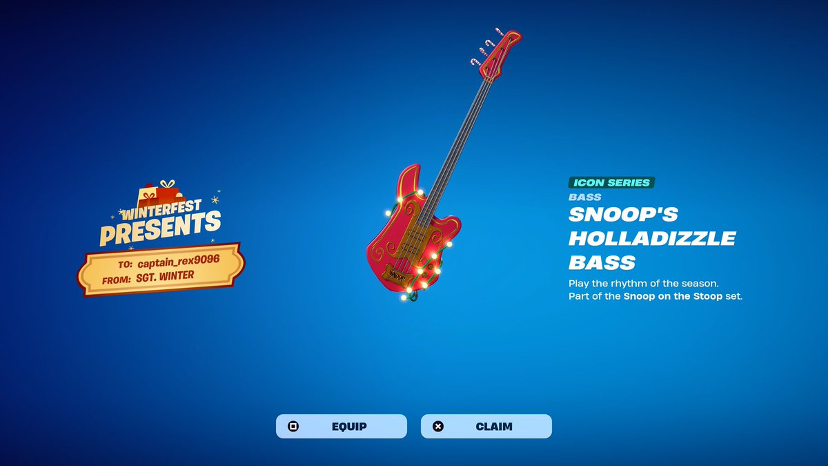 captain_rex9096's tweet photo. I got the Snoop’s Holladizzle Bass https://t.co/3ejU8rnBM1