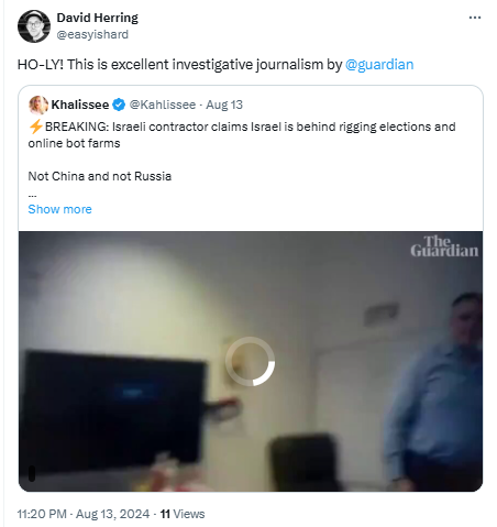 StopAntisemites's tweet photo. Attention Washington, DC: David Herring, a Senior Director of Product Design & Innovation at a major IT Services and IT Consulting firm, is sharing grotesque antisemitic posts, including:

- defending Hamas, a US-designated terror organization
- denying sexual assaults during the 10/7 massacre (confirmed by the UN & Hamas) while falsely accusing the IDF of using rape as a war tactic—claims debunked by independent sources
- baselessly claiming Israel rigs US elections

It gets worse.