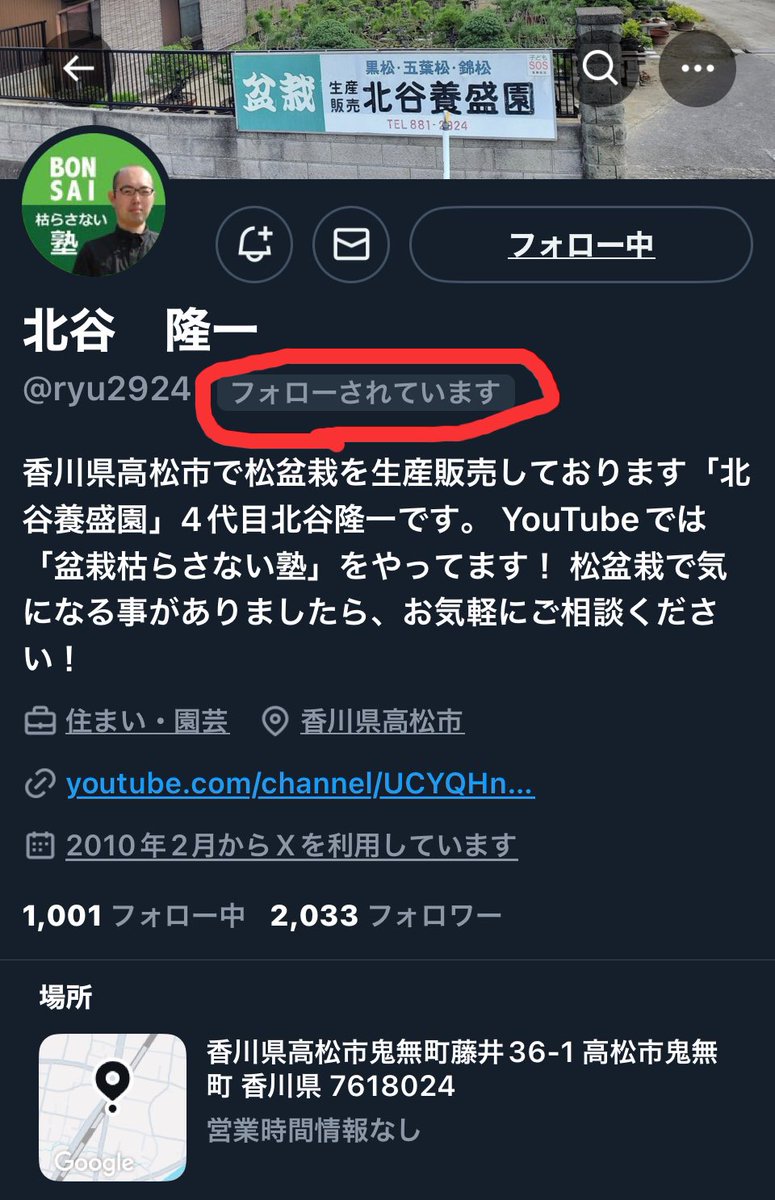 超〜嬉しいです‼️🌲🌳
あの盆栽で有名な香川の北谷隆一先生にフォロー頂きました🤩
本当にありがとうございます、大変恐縮でございます🙇
『盆栽枯らしたら勿体無い！』このフレーズ大好きです👍
今度、DMで質問などしても良いですか？
#松盆栽
#北谷養盛園
#北谷隆一
#盆栽枯らさない塾