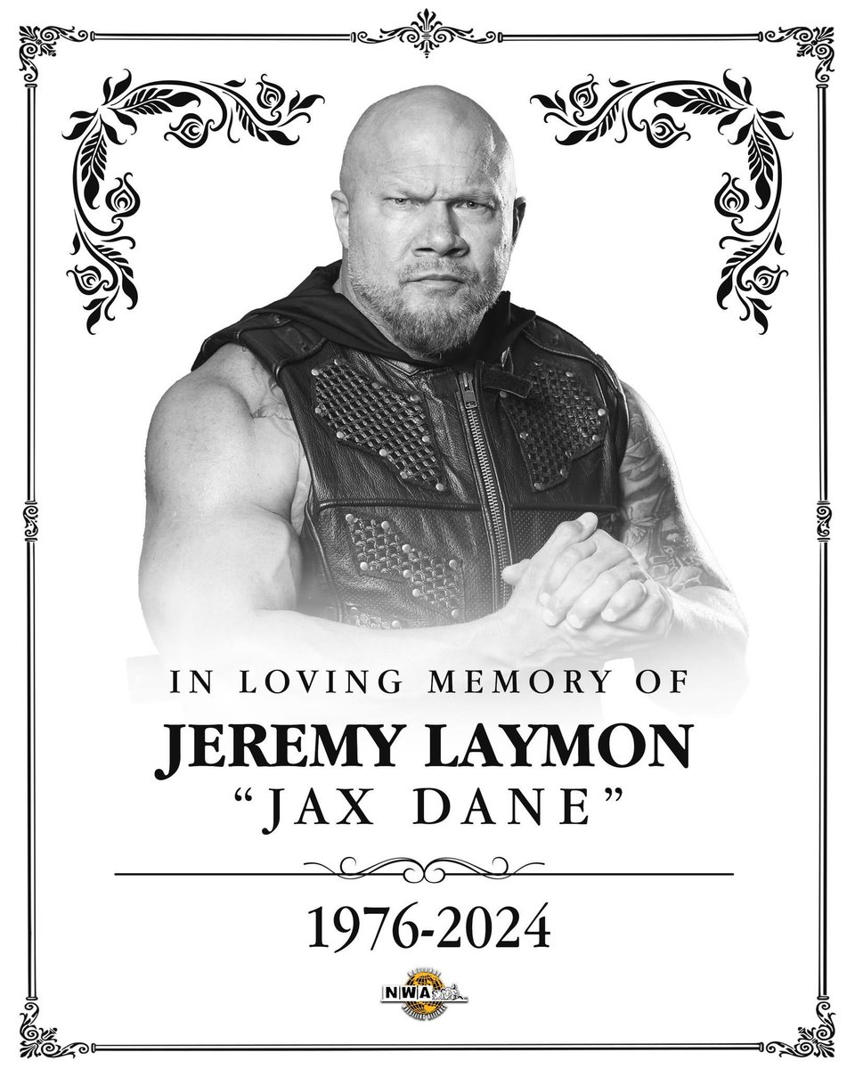 Hard to find  words that can express how loved and respected Jax was by me and our NWA family.  
Thank you for all the giant friendly bear hugs, for always being on my team, and for always being an example of a champion in the ring and out.Rest in Love my friend.
