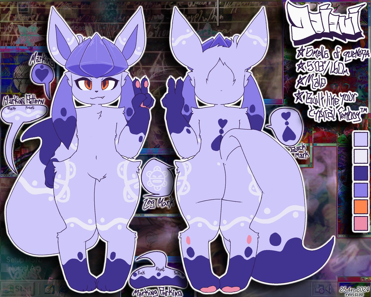 LeafyOnBonito's tweet image. Revisioned ref sheets and an actual ref for my glaceon boy