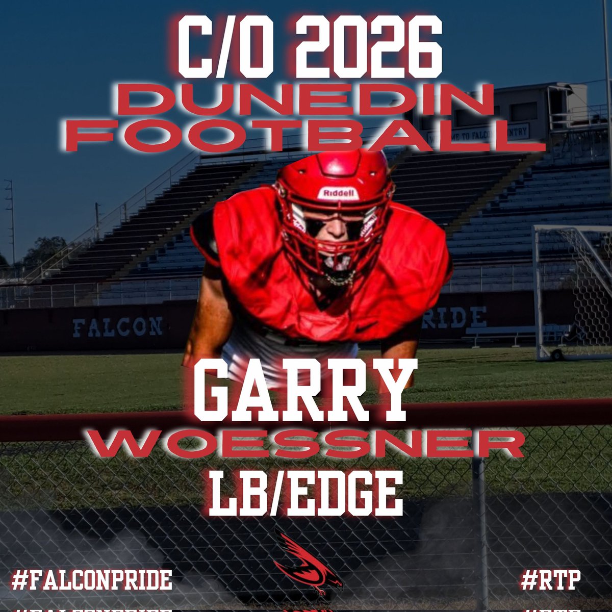 Dunedin HS Football Recruiting Profile 

<a href="/GarryW599/">Garry Woessner</a>
🏈2026 LB/EDGE
📍Dunedin, FL
🎓GPA: 3.0
ACT: NA
Ht: 6-0
Wt: 170

2024 Stats: 105 Tot Tackles, 7 TFLs, 1 Sack, 1 PBU, 1 Fum Rec

hudl.com/profile/190652…