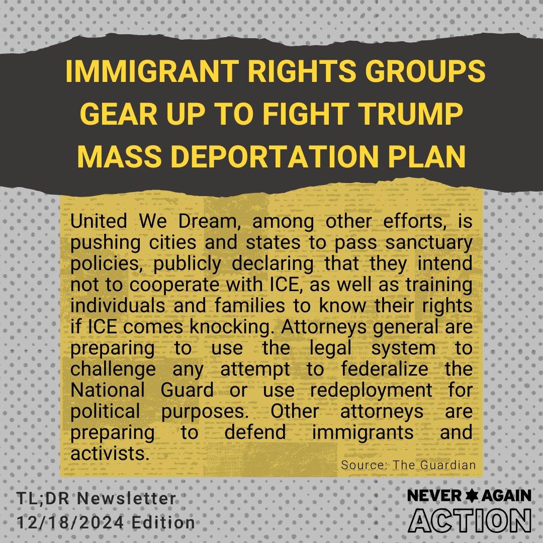 NeverAgainActn's tweet photo. 📰 Presenting the Never Again Action Newsletter TL;DR, For when the news is Too Long and you Didn't Read it. https://t.co/XilvKoTRGK