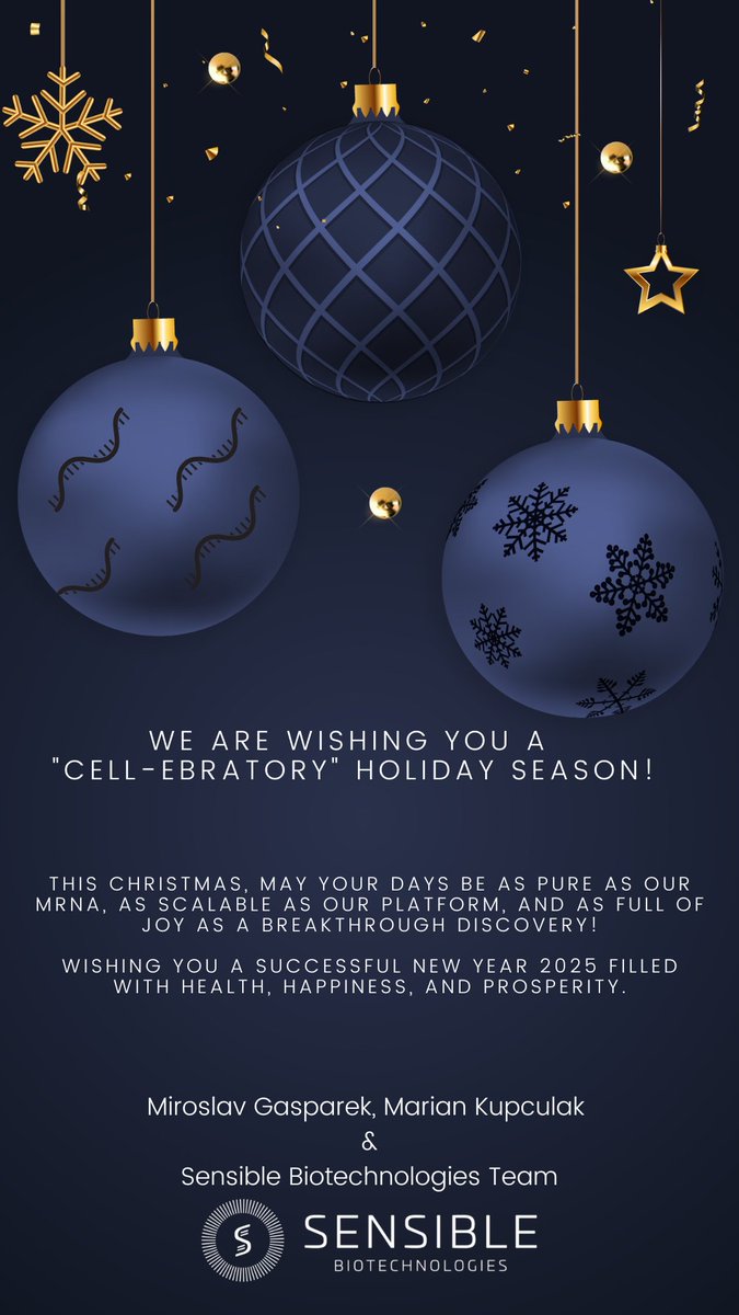 2024 was transformative for Sensible Biotechnologies! We advanced our cell-based mRNA platform, built key partnerships, secured additional funding, and grew our team. We are excited for an impactful 2025 full of innovation! #mRNAMadeBetter #SensibleBio