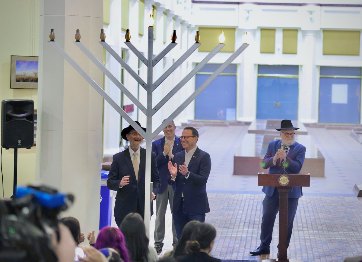 This evening I celebrated Hanukkah with our Harrisburg Jewish community by lighting the Menorah in our State Capitol.

As we celebrate over the next week, let’s remember the power of our shared light and recommit ourselves to being lights in our own communities.