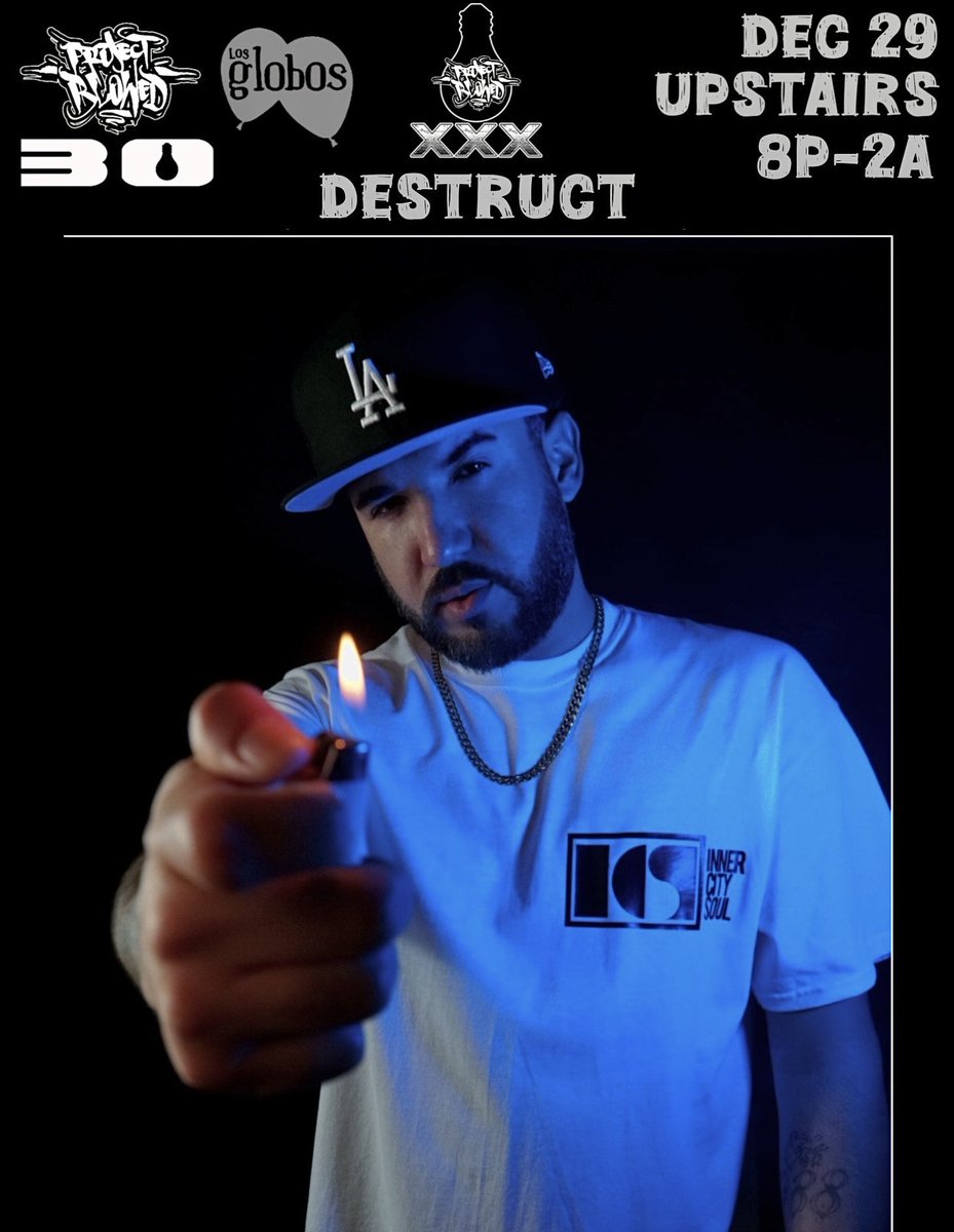 DestructLA's tweet image. This Sun Dec 29th 💡🎯
I’ll be rockin’ @projectblowedmcs 30th Anniversary
and also one of the Judges for the #SBRC 🎙️ 🤜🏽🤛🏽

Live at @losglobos / Roll up and get down with one of the longest running #HipHop movements in #LA 
Do your homework and get your tickets now! 💥