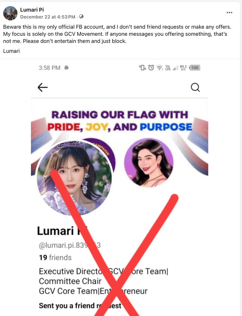 Hello,  Pioneers and GCV Ambassadors!

I want to inform everyone that there are impersonators using my name to buy and sell Pi. Please be cautious and vigilant. I do not send friend requests to anyone, so if someone sends you a friend request or messages you claiming to be me,