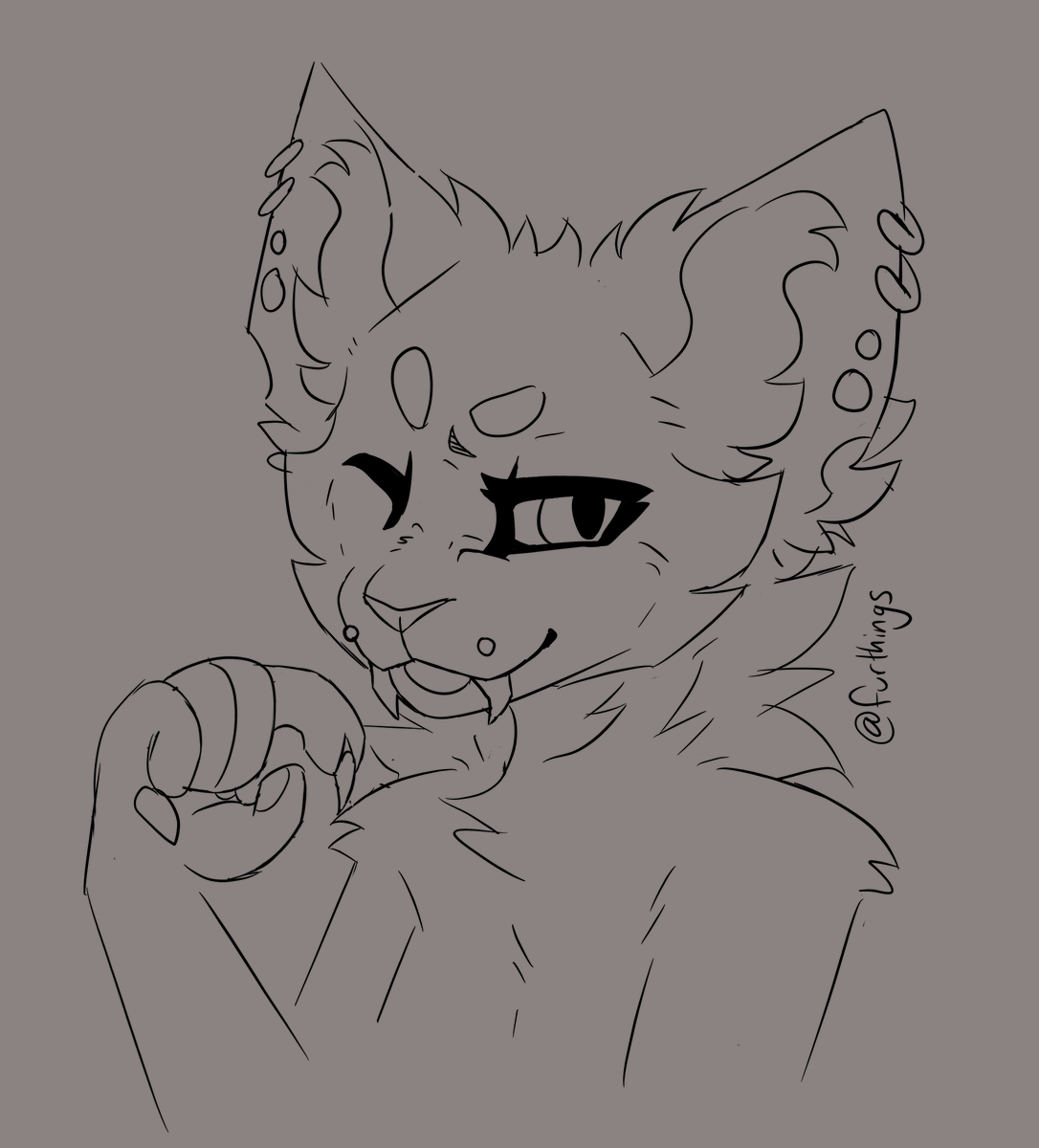 furthings's tweet photo. I'm not finishing this but here it is for record's sake :] I feel like angel fang piercings for carnivores would be longer and saber-like since they already have canines. And herbivores do either; the default human small spikes or sabers
#furryart https://t.co/FJStW8lVMS