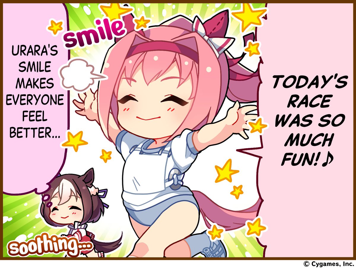 📖 One-Panel Comic 📖

Haru Urara
Winning Smile 😁

#Umamusume