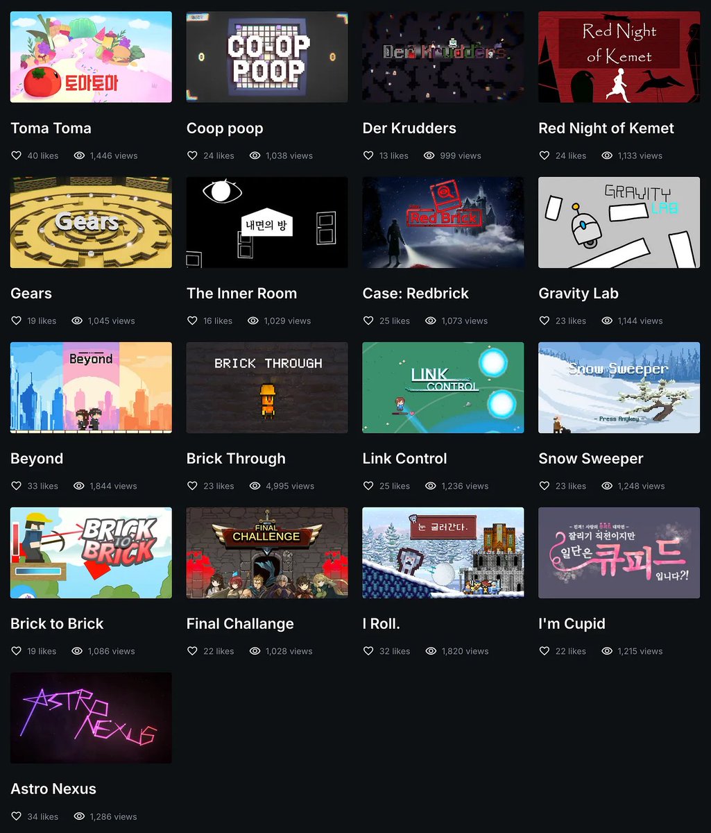 2⃣ [From Connect to Creator Challenge] 
The top 17 games from Redbrick Connect advanced to the Redbrick Creator Challenge, where creators competed to engage the most users.

📅 Duration: Dec 13 – Dec 20  
🎯Objective: “Most played game” 
🏆 Rewards: Special prizes + Redbrick