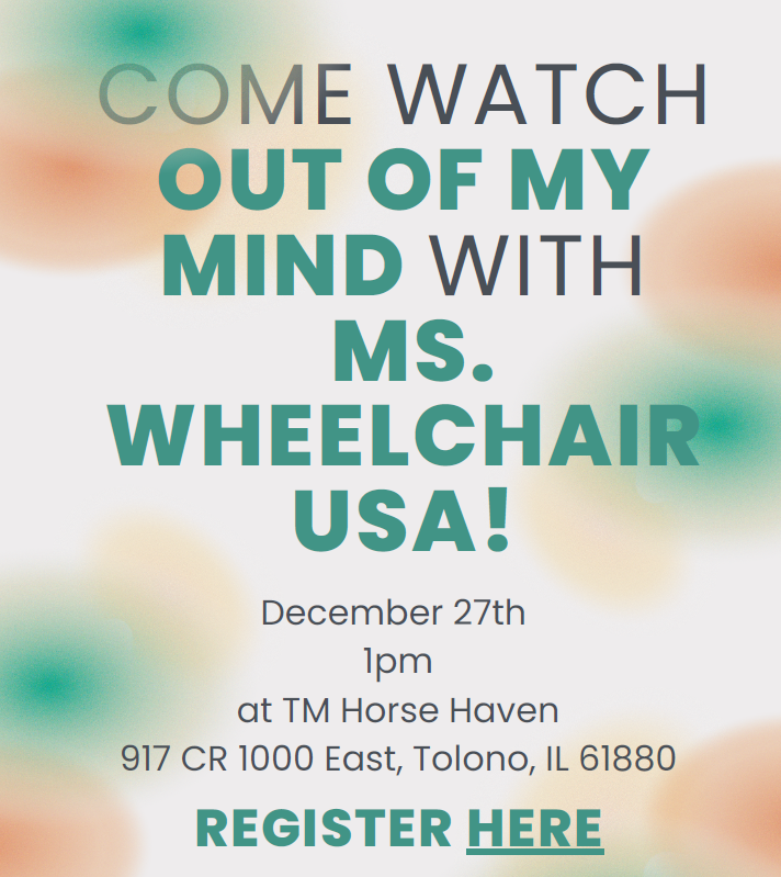 Join me for a watch party of "Out Of My Mind! " This movie is about a 6th grade, nonverbal, wheelchair user with CP. She teaches what she has to say is more important than how she says it. Hope to see you there! RaeAnne Lindsay, Ms. Wheelchair USA 24-25
#mwusa #mswheelchairusa