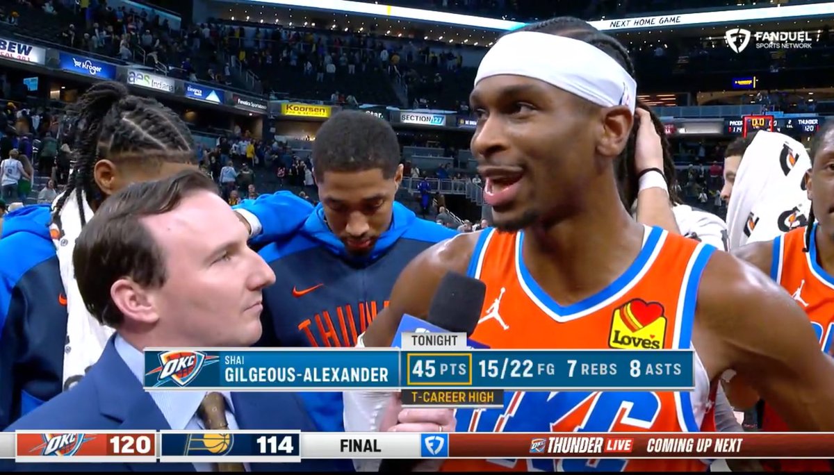 AoiOKC's tweet photo. After shooting 2-8 in the first quarter, Shai proceeded to shot 13/14 for the rest of the game https://t.co/cCdoTSajuG