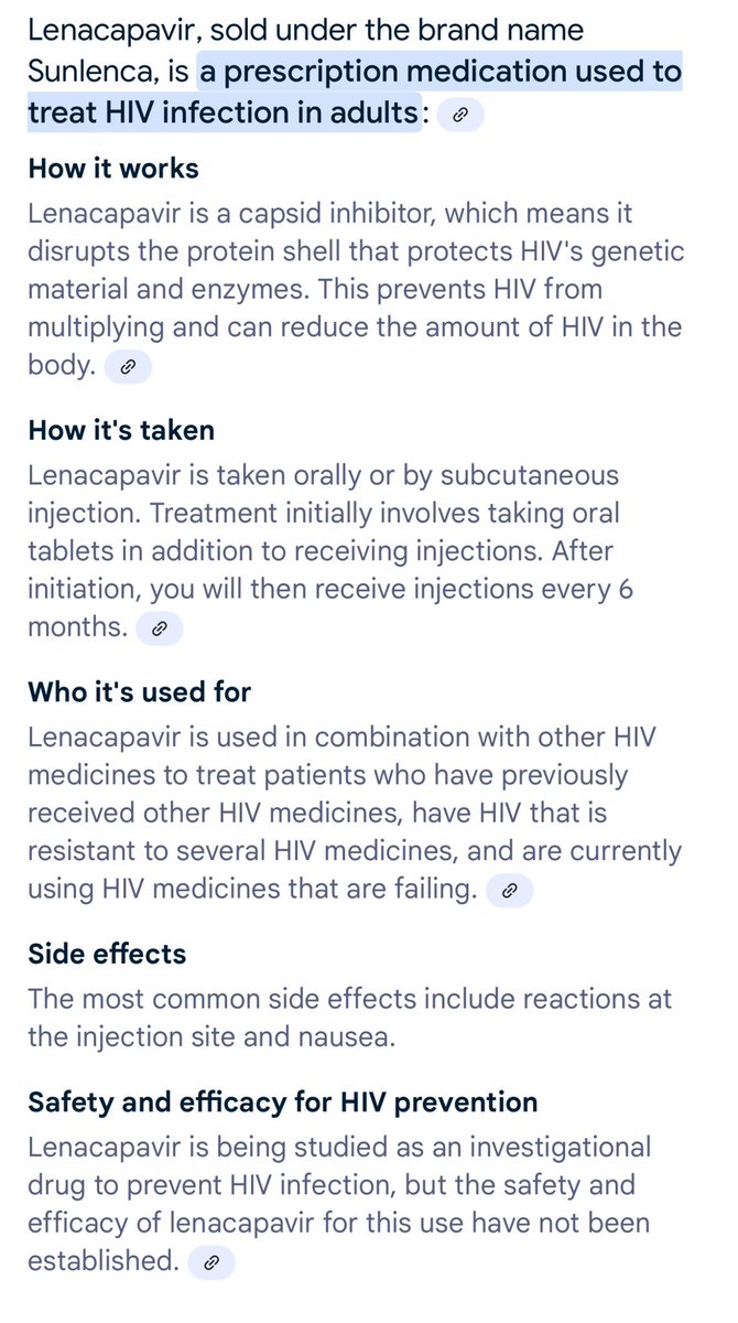 - Lenacapavir, still in testing phase. Kalau berjaya, boleh dapat suntikkan setiap 6 bulan sekali.