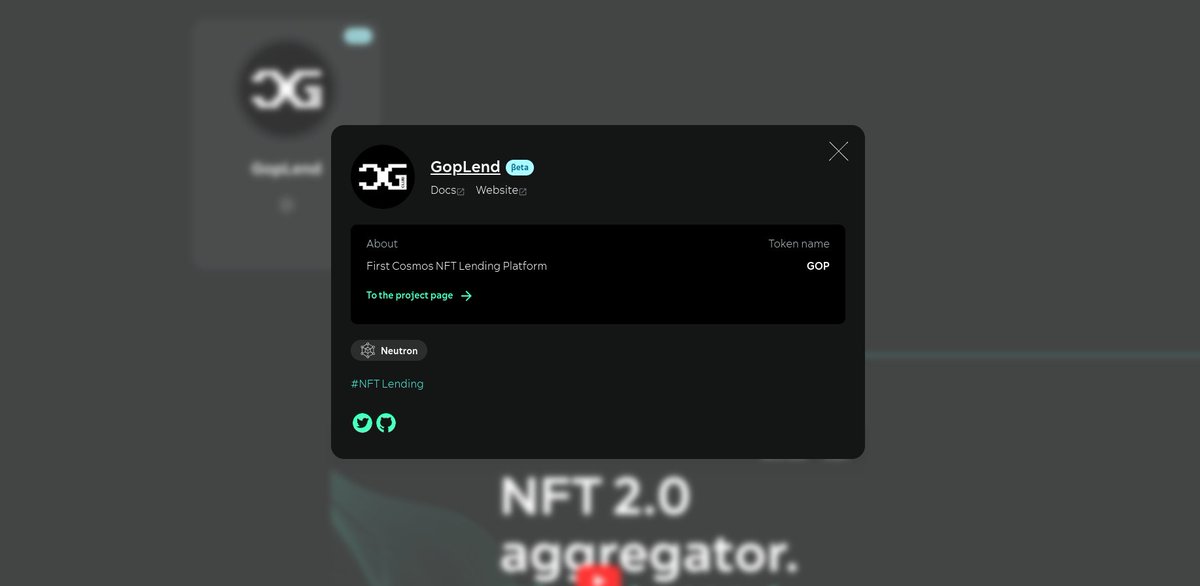 ENVELOP (NIFTSY) (@envelop_project) on Twitter photo <a href="/CosmosEcosystem/">⚛️ Cosmos Ecosystem ⚛️</a>
#NFTlending #NFT2
First Cosmos NFT Lending Platform <a href="/StarGops_nft/">CryptoGopniks - GopLend</a> listed to NFT2.0 aggregator
nft2.envelop.is/project/goplen… <a href="/CosmosEcosystem/">⚛️ Cosmos Ecosystem ⚛️</a>
#NFTlending #NFT2
First Cosmos NFT Lending Platform <a href="/StarGops_nft/">CryptoGopniks - GopLend</a> listed to NFT2.0 aggregator
nft2.envelop.is/project/goplen…