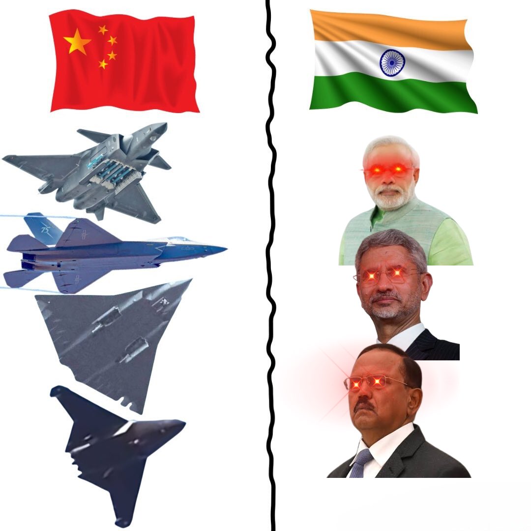 No Chinese aircraft can withstand the aura of our 3 laser eyed guys !! 😡