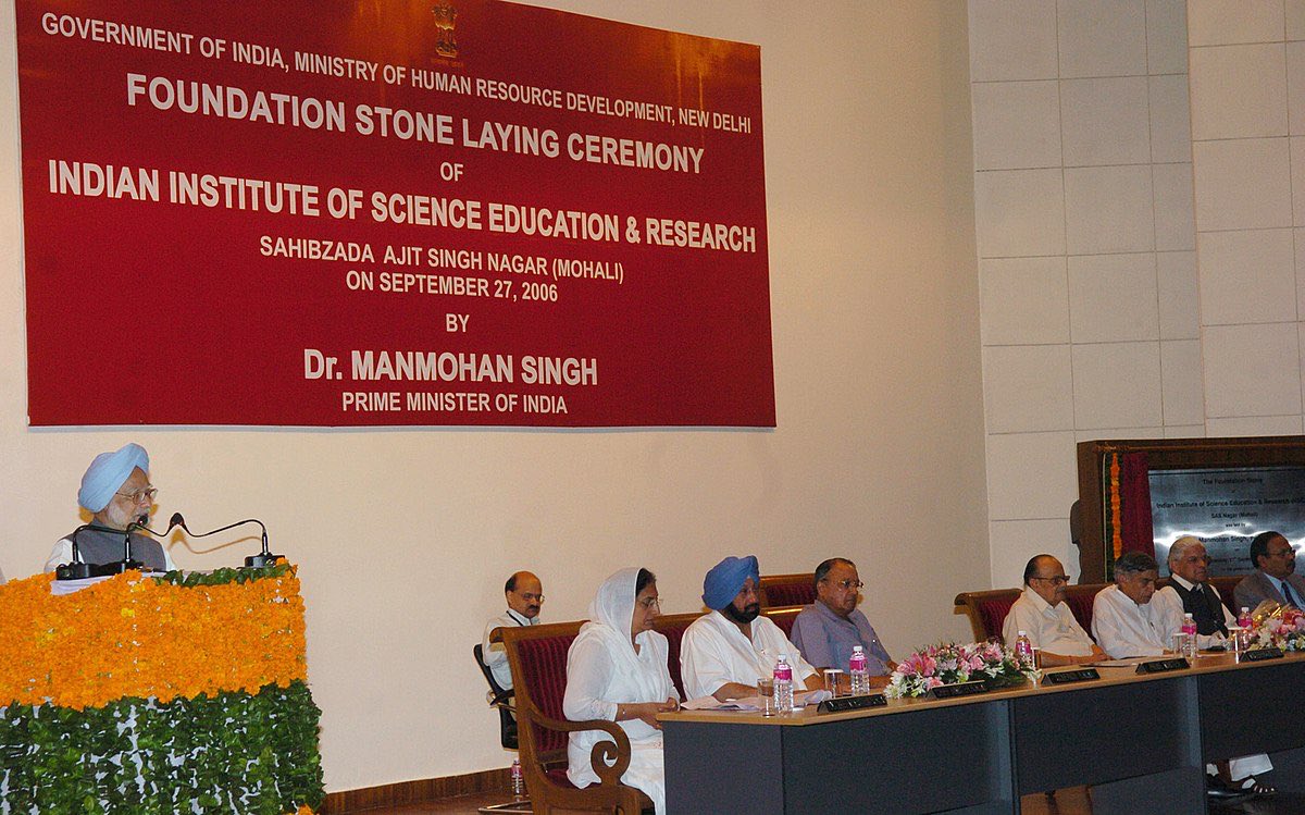￼IISER Mohali offers grateful tributes to a great visionary n humility incarnate  late Dr Manmohan Singh who not only relaid the solid foundation of Indian Economy but also redefined Indian Science landscape by approving creation of IISERs n laying foundation of IISER Mohali