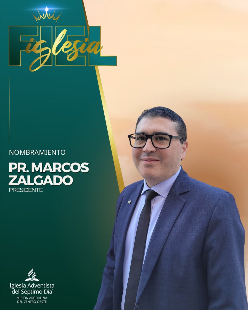 Información - Nombramiento - Presidente MACO
La Junta Directiva de la Unión Argentina nombró al Pr. Marcos Zalgado como presidente de la Misión Argentina del Centro Oeste. 
Oramos para que Dios siga guiando su ministerio junto a su familia 🙏 <a href="/PastorZalgado/">Marcos Zalgado 🆗</a>